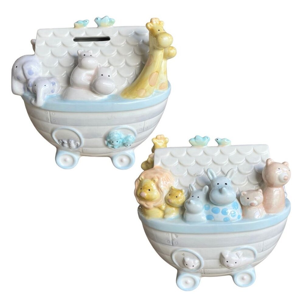Baby Nursery Noah's Ark Piggy Bank, In Excellent Condition